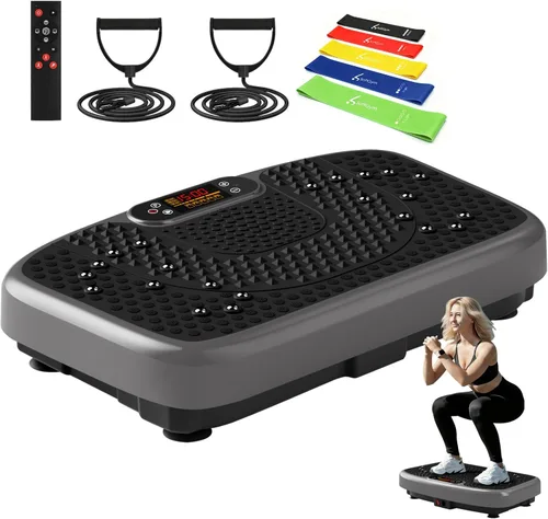 Miniatura 14 de SoftGym Waver Vibration Plate Exercise Machine for Lymphatic Drainage Weight Loss,120 Speed Levels Vibrating Platform with Resistance