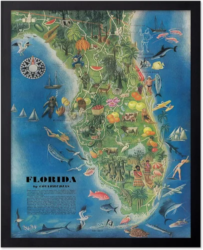 Miniatura 55 de Poster Master Póster retro de viaje con mapa monumental vintage de Florencia, arte italiano, gran regalo para hombres, mujeres, amantes