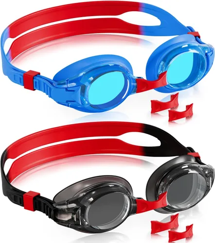 Miniatura 31 de Aegend - Paquete de 2 gafas para niños, gafas de natación para niños de 4 a 16 años, niños y niñas jóvenes, gafas de piscina antivaho, impermeables