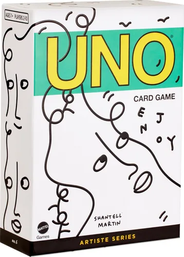 Mattel Games UNO Artiste Shantell Martin - Juego de cartas para niños, adultos y noche familiar, baraja coleccionable con gráficos y arte por