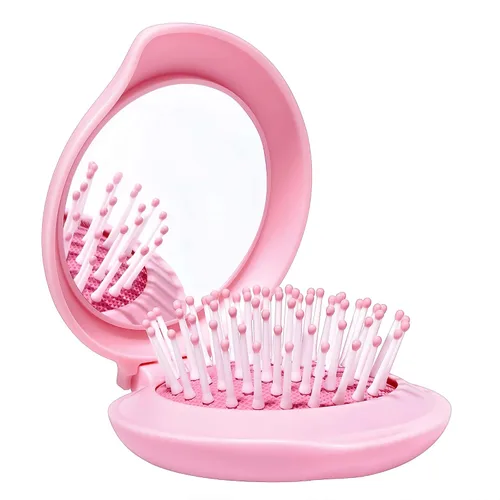 Miniatura 11 de Cepillo de pelo con espejo, juego de espejo compacto y mini cepillo de pelo, cepillo plegable para mujer, regalos para mujer, verde