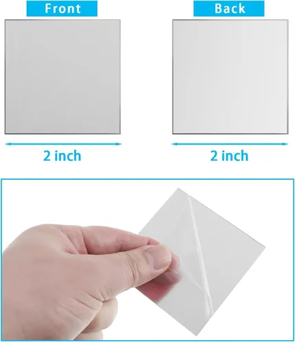 Miniatura 2 de Jetec 50 piezas de espejo cuadrado acrílico de tamaño mini adhesivo para espejos cuadrados pequeños para manualidades y suministros de proyectos