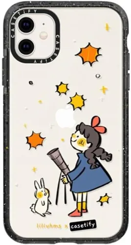 Miniatura 146 de CASETiFY Impact - Funda para iPhone 11 - Flower Power Retro - Negro Transparente