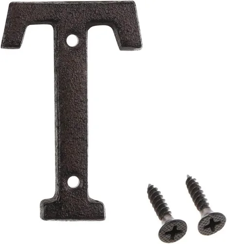 Miniatura 23 de Número de dirección de 3 pulgadas, números de casa para exterior, decoración de buzón de puerta de jardín de metal de hierro fundido con tornillos, 0