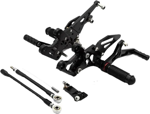 Miniatura 4 de Juego de reposapiés de moto para FZ8 para FZ para 8 2010-2013 Juego de reposapiés trasero de motocicleta ajustable (negro)