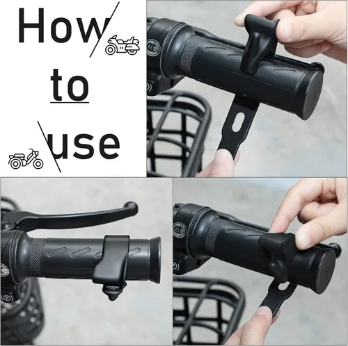 Miniatura 4 de 4 Piezas Soporte de Acelerador de Motocicleta ABS Control de Asistencia de Crucero Agarre Manillar Negro Acelerador de Manillar de Motocicleta