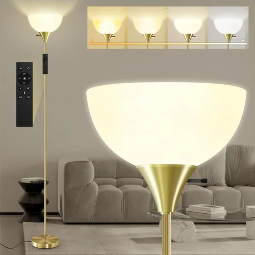 Miniatura 10 de Lámparas de pie para sala de estar, lámparas de pie Torchiere de 71'' con control remoto, temperatura de color y brillo ajustables 2700K-6500K