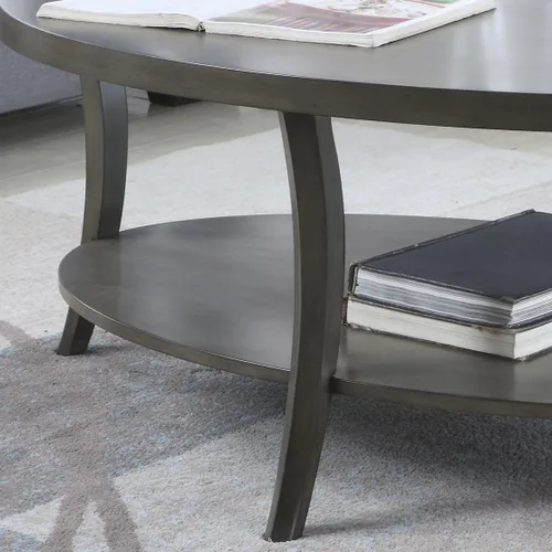 Miniatura 8 de Roundhill Furniture Juego de mesa de centro ovalada Perth contemporánea, color gris