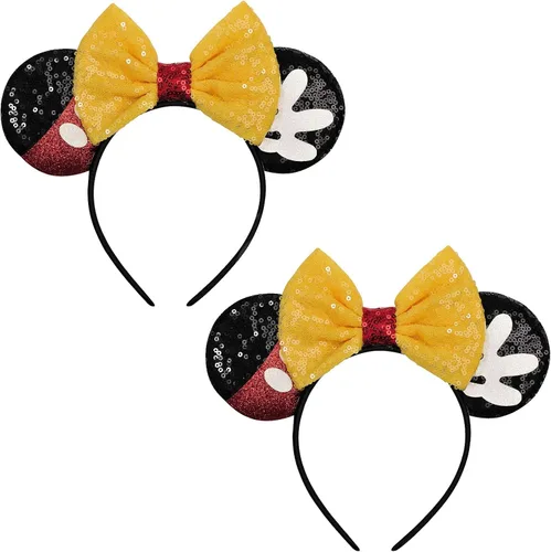 Miniatura 43 de FANYITY - Orejas de ratón, diadema con lentejuelas brillantes para cosplay de ratón para niños, niñas y mujeres, para Halloween y viaje a Disney