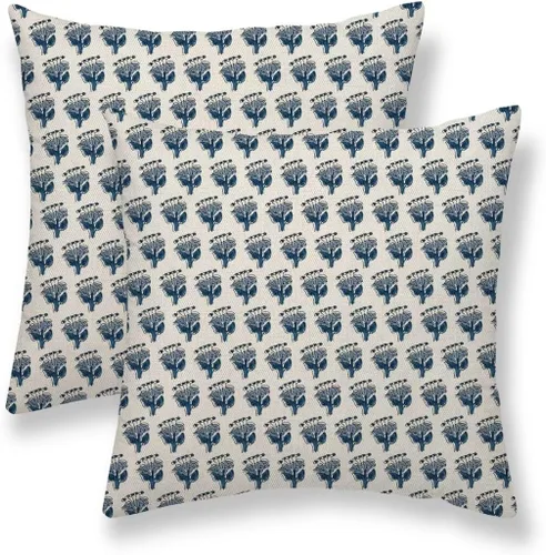 Miniatura 30 de Juego de 2 fundas de almohada con lunares negros de 16 x 16 pulgadas, fundas decorativas estilo bohemio con rayas para exteriores, fundas