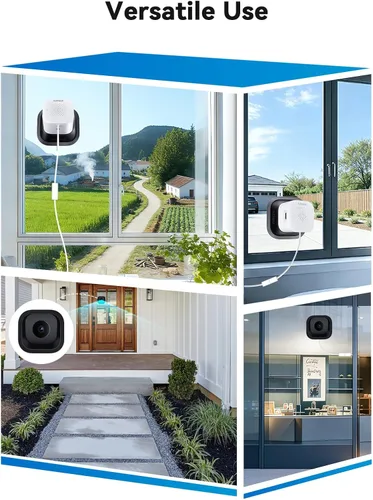 Miniatura 2 de Outinput Cámara de ventana sin taladro de 3MP 2K para seguridad del hogar, cámara de vigilancia de 2.4G y 5GHz con montaje en ángulo de visión