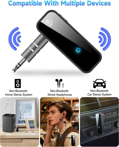 Miniatura 7 de Adaptador auxiliar Bluetooth 5.4 actualizado para automóvil, transmisor y receptor de audio Bluetooth 2 en 1 Jack de 0.138 in RCA inalámbrico Dongle