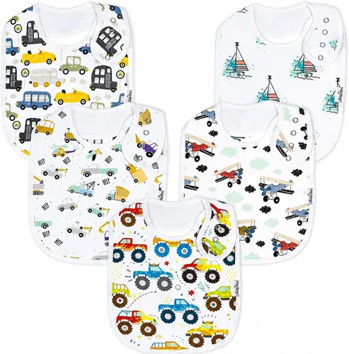 Miniatura 27 de KiddyStar Organic Cotton Baby Drool Bibs Soft, Adjustable, Absorbent, Unisex Teething Bandana Bibs for Babies Clásico 1