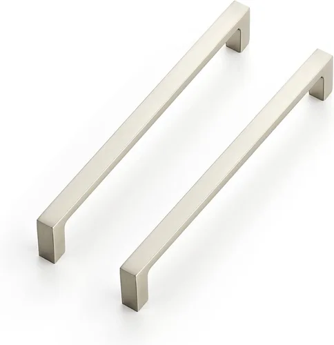 Miniatura 14 de Ravinte Paquete de 5 manijas cuadradas sólidas de 3 pulgadas para gabinetes de cocina, tiradores de níquel cepillado, tiradores de cajón, manijas
