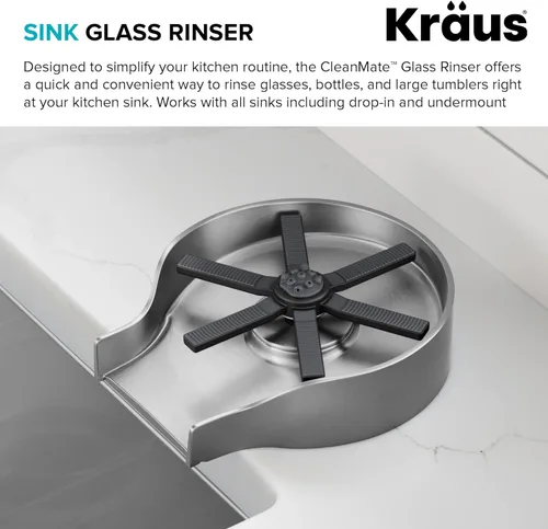 Miniatura 2 de KRAUS CleanMate - Enjuagadora de vidrio para fregadero de cocina en acabado de color de acero inoxidable sin manchas, KGR-500SFS