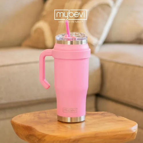 Miniatura 7 de MyBevi Outlander - Taza de viaje de acero inoxidable de alta calidad, para frío/calor, aislamiento de 3 capas, mango resistente, duradera y elegante