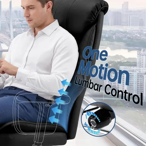 Miniatura 4 de AreShark Silla de oficina grande y alta, silla ejecutiva de escritorio de cuero con respaldo alto y soporte lumbar ajustable, ergonómica, cómoda
