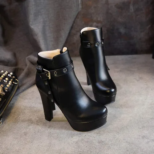 Miniatura 66 de Scaoruki Zapatos de otoño de moda para mujer, botines de tacón de bloque