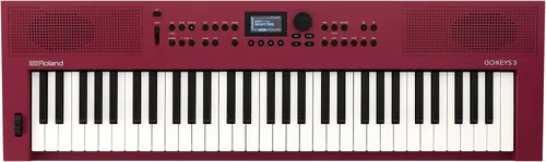 Roland GO:KEYS 3 Teclado de creación de música | Teclado de 61 notas | Altavoces estéreo integrados | Soporte Bluetooth de audio/MIDI para Rojo