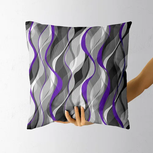 Miniatura 3 de Juego de 2 fundas de almohada gris y negro en blanco para sofá de sala de estar, fundas de cojín de líneas geométricas modernas para decoración