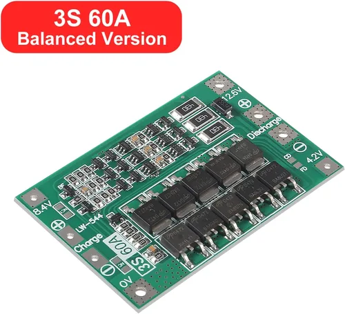Miniatura 3 de 2PCS 3S 60A 12.6V 18650 Cargador PCB BMS Placa de protección de batería de litio de iones de litio Módulo de carga de equilibrio para motor
