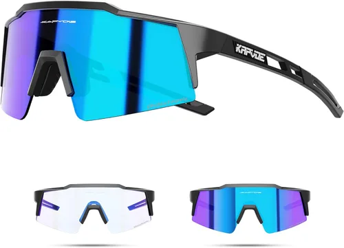 KAPVOE Gafas de ciclismo fotocromáticas MTB Gafas de sol transparentes para bicicleta de montaña, gafas de transición, deportes de béisbol y correr