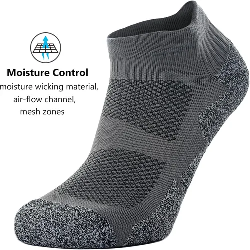 Miniatura 10 de CWVLC - Calcetines deportivos, hasta el tobillo, de compresión, acolchados, unisex, paquete variado