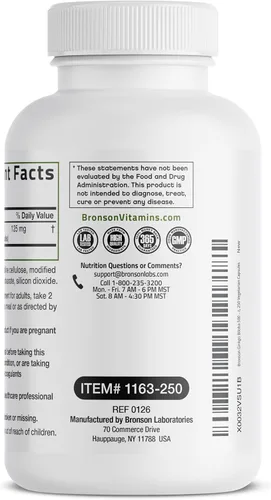 Miniatura 7 de Bronson Ginkgo Biloba Extra Strength Apoya la función cerebral y soporte de memoria, 250 cápsulas vegetarianas