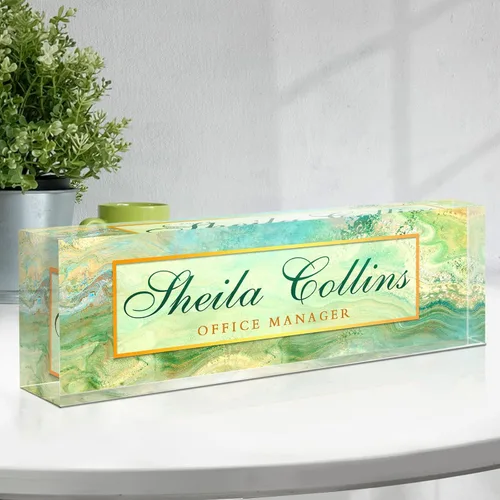 Miniatura 27 de Placa de nombre personalizada para escritorio, regalos de agradecimiento para empleados, placa de nombre de escritorio acrílica personalizada