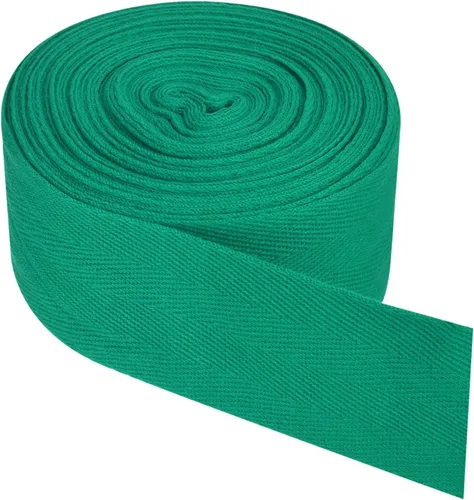 Miniatura 235 de PATIKIL Cinta de sarga de algodón de 1 pulgada, 50 yardas, cinta de algodón, cinta de encuadernación al bies, cinta de espiga para costura, Verde