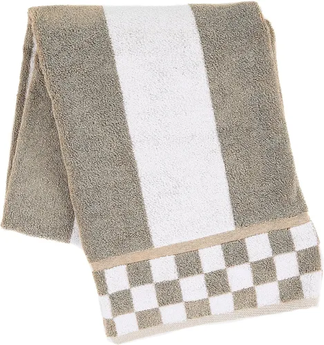 Miniatura 9 de MACKENZIE-CHILDS Toalla de baño de algodón, toalla de baño lavable para decoración de baño, 27 x 54 pulgadas, cuadros negros y blancos