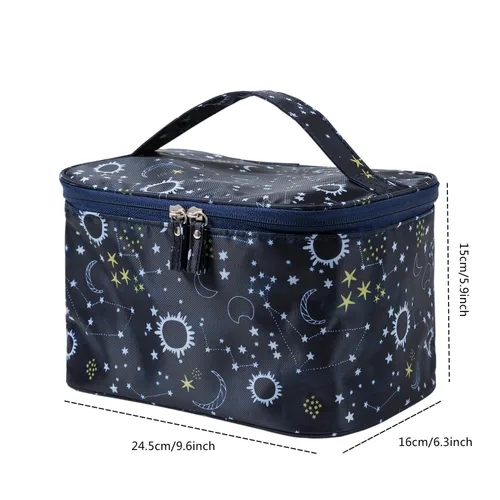 Miniatura 6 de Bolso de maquillaje HOYOFO, bolso de viaje para productos cosméticos, con bolsillo de red, almacenamiento de aseo de viaje grande e impermeable