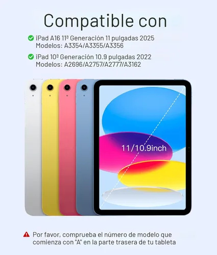 Miniatura 2 de Hamile Funda para iPad de 11ª y 10ª Generación con Teclado - Funda de Teclado Folio Inalámbrico Desmontable con Retroiluminación de 7