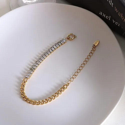 Miniatura 5 de A D. ALLEN & DANMI. AD Jewelry - Brazalete de acero inoxidable chapado en oro de 18 quilates para el amor