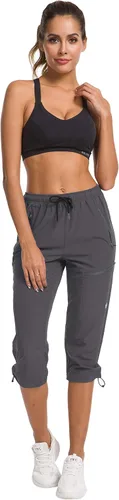 Miniatura 7 de ChinFun Pantalones capri de senderismo para mujer de secado rápido resistentes al agua UPF 50