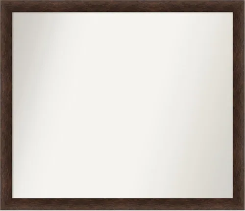 Miniatura 332 de Amanti Art Espejo de pared personalizado no biselado (24 x 27 pulgadas), marco estrecho de nogal chipre - varios tamaños personalizados - Espejo