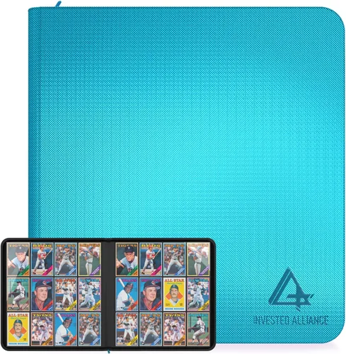 Miniatura 12 de Carpeta de tarjetas TCG prémium para 480 bolsillos laterales de carga Carpeta de tarjetas comerciales deportivas de 12 bolsillos con cremallera