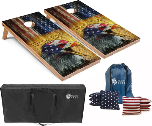 Miniatura 13 de Tailgating Pros Tablas de Cornhole - Juego de Cornhole ligero de 4 x 2 pies, incluye funda de transporte, juego de 8 bolsas de maíz y bolsa Bandera