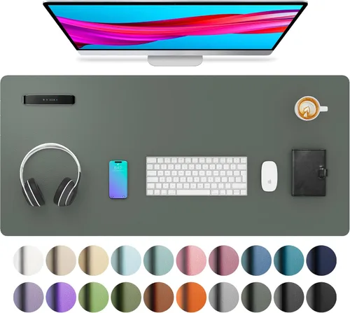 Miniatura 18 de Aothia - Protector de escritorio de cuero sintético, base para mouse, superficie antideslizante e impermeable para escribir y para laptop