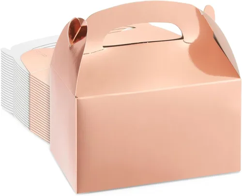 Juvale Cajas de regalo a dos aguas de oro rosa – Caja de cartulina duradera de 10.58 oz/m² – para regalos de despedida de soltera – Contenedores a