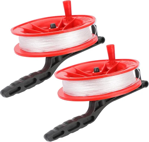 NUOBESTY Cuerda de cometa con carrete de cuerda de cometa Winder Line Wheel Hand Flying Line Reel Accesorios para niños Juego al aire libre 328.1 ft