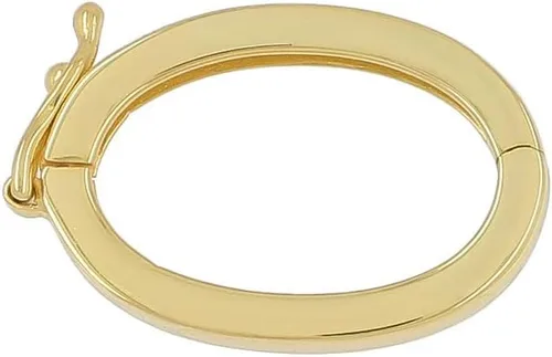 Miniatura 5 de Conector de fianza colgante de plata de ley ovalado para acortador, 0.709 in, chapado en oro rosa