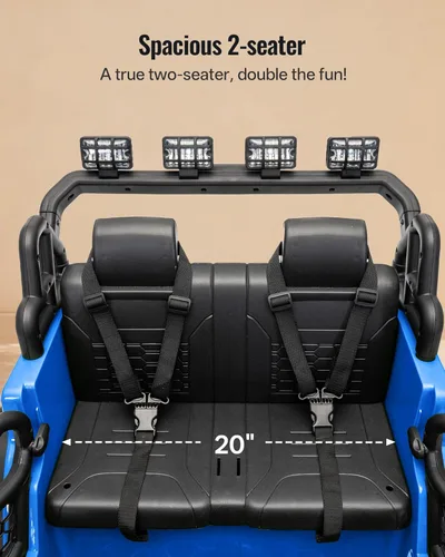 Miniatura 8 de Outfunny - Vehículo de paseo de 2 plazas, coche eléctrico de 24 V y 4 WD para niños de 4 a 8 años con control remoto, motores de 4x200W, capacidad