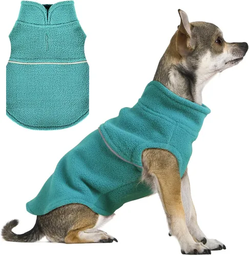 Miniatura 27 de Suéteres para perros pequeños hembra, chaleco de forro polar para perro con agujero para correa, suéter pullover cálido, chaqueta para cachorro