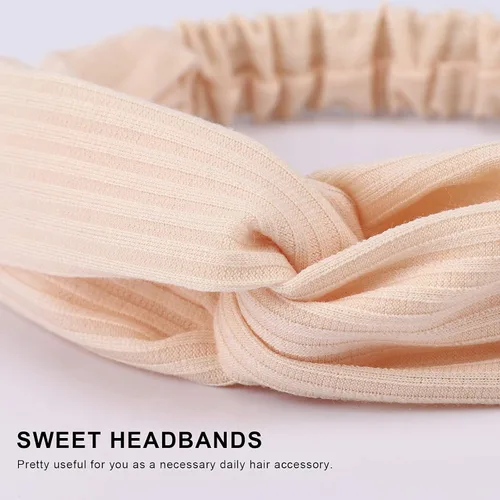 Miniatura 6 de DRESHOW Paquete de 8 diademas anudadas para mujer, con tiras cruzadas, antideslizantes, bohemias, trenzadas, accesorios para el cabello