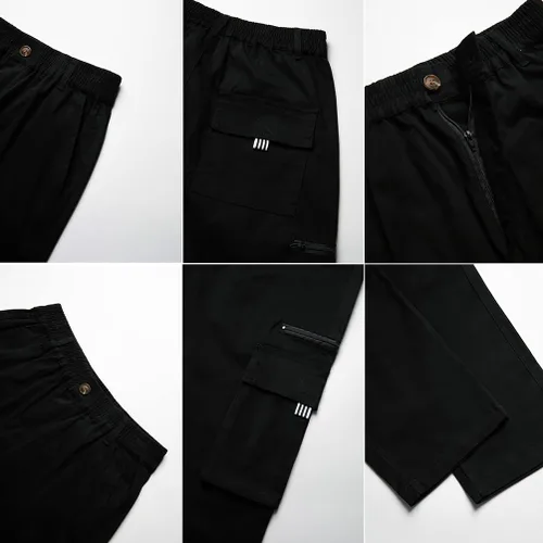 Miniatura 5 de THWEI Pantalones cargo para hombre, estilo casual, de algodón, con múltiples bolsillos, para senderismo, trabajo