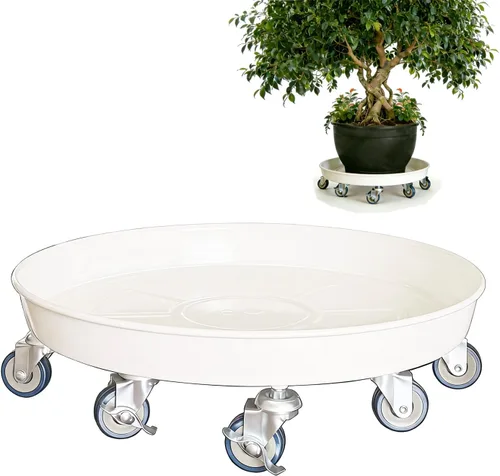 Miniatura 10 de SIAMO Carrito de plantas resistente de 14 pulgadas (capacidad de 400 libras), ruedas giratorias con cerradura antiarañazos, platillo rodante