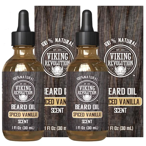 Miniatura 18 de Viking Revolution Aceite de barba de sándalo para hombres, aceite natural para barba con aceite de argán y aceite de jojoba, suavizante de barba