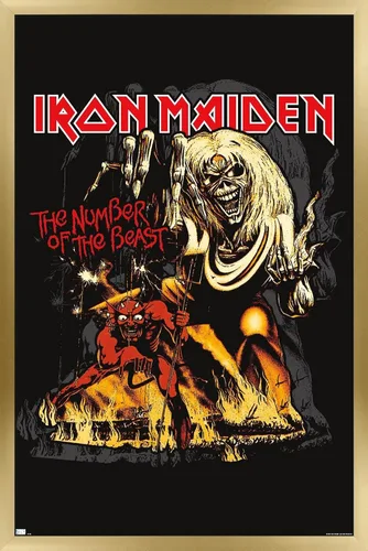 Miniatura 16 de Trends International Iron Maiden - Póster de pared con el número de la bestia, 34 pulgadas de largo x 22.4 pulgadas de ancho, paquete de póster