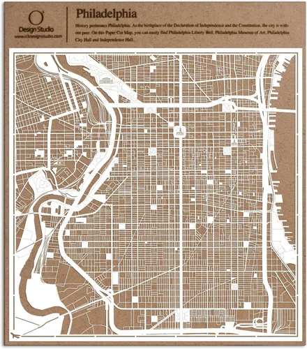 Miniatura 75 de O3 Design Studio Aberdeen - Mapa de papel cortado en papel blanco de 12 x 12 pulgadas
